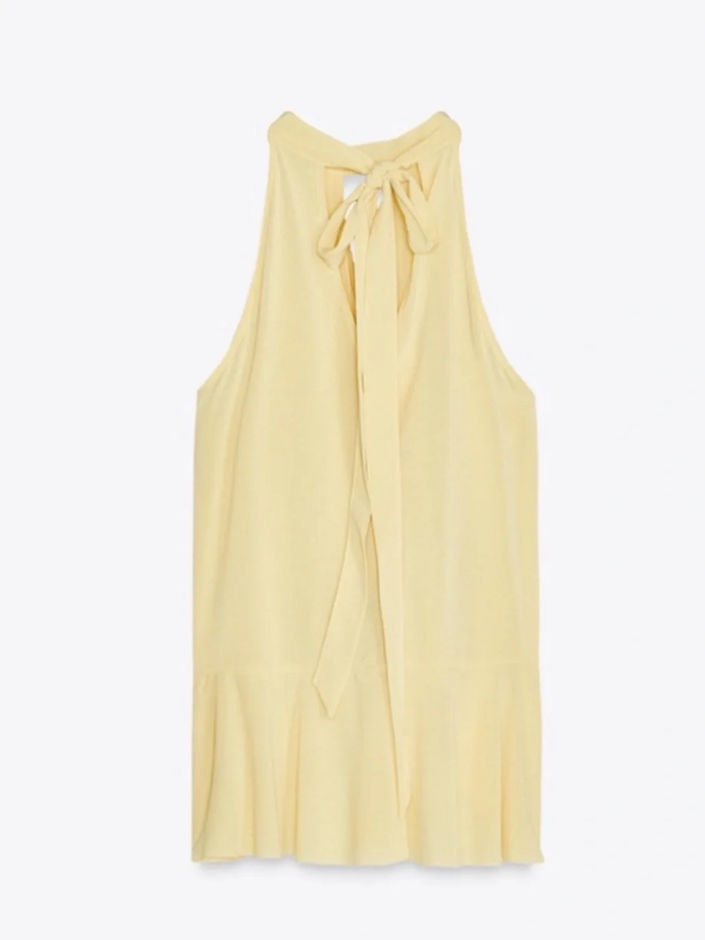 ZARA Yellow Ruffled Halter Top - Picture 4 of 4